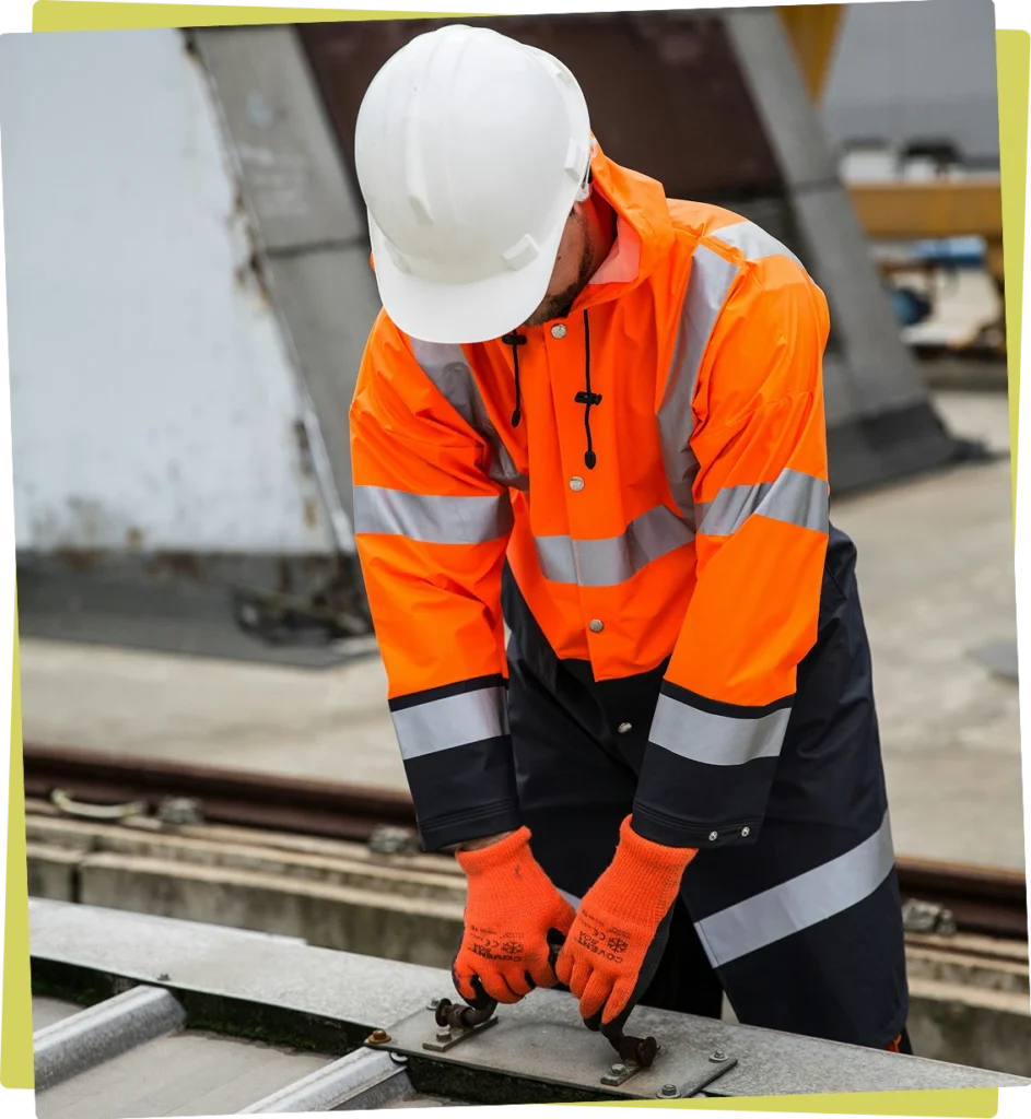 Person Working with Safety in Mind
